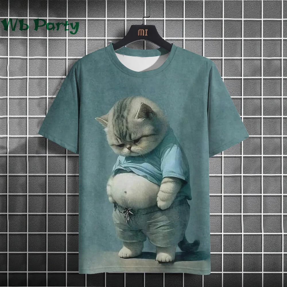Cat Print shirts - Y2K Graphic T-Shirt FitiqueFit