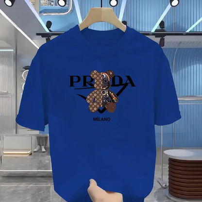 100% pure cotton men's luxurious brand letter print T-shirt, short-sleeved T-shirt, high-quality men's clothing, streetwear NovaCart