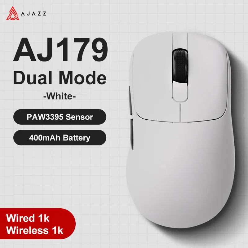 AJAZZ AJ179 PRO PAW3395 Lightweight Wired Wireless Mouse with Magnetic Charging Base Ergonomic Macro Gaming Mouse for PC Laptop Pi-Mart