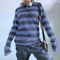 Women Teen Girls Fairy Grunge Y2k Long Sleeve Baggy Shirt Tops Striped Baby Tees Vintage Streetwear T-Shirt Autumn Clothes NovaCart
