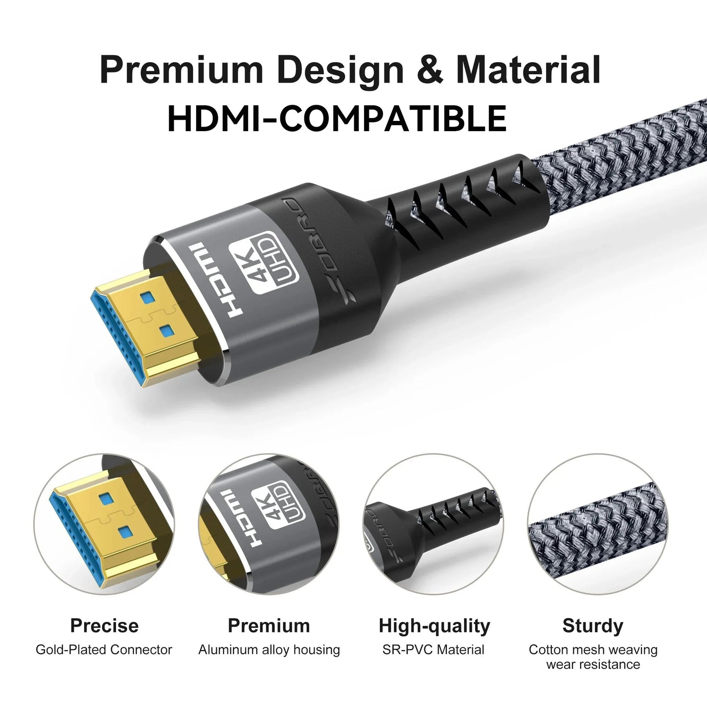 HDMI Cable 4K 60Hz HDMI-Compatible Ultra HD 1080P 120Hz High Speed Video Audio HDMI 2.0 Cable For PS4 TV Laptop Monitor Rtx3080 Pi-Mart