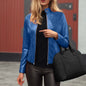 Women’s Slim Fit Faux Leather Moto Jacket FitiqueFit