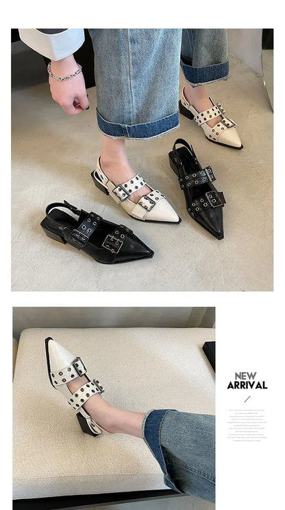 2023women's sandals summer  Ballet flats women Pointed rivet single shoe Platform Women Sandals zapatos de mujer tendencia NovaCart