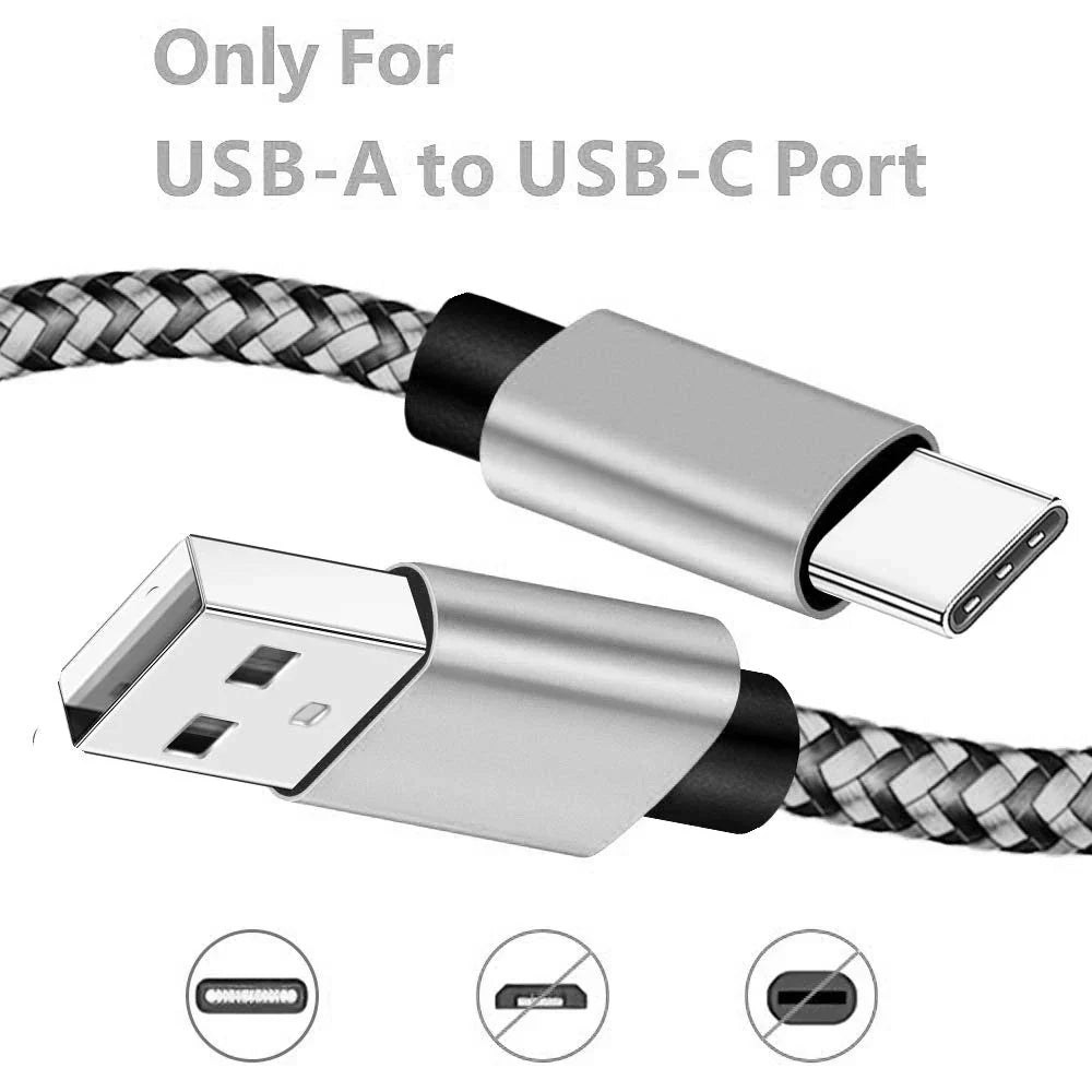 USB Type C Cable Date Sync 2.4A Fast 1M 2M 3M Charging Nylon Braided Wire Charger Cable For Samsung Huawei Android Mobile Phone Pi-Mart