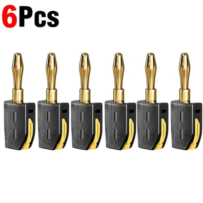 1-6PCS Portable 32A 4mm Banana Plug Solderless Quick Connect High Current Gold-Plated Connectors Audio Copper Speakers Amplifier Pi-Mart