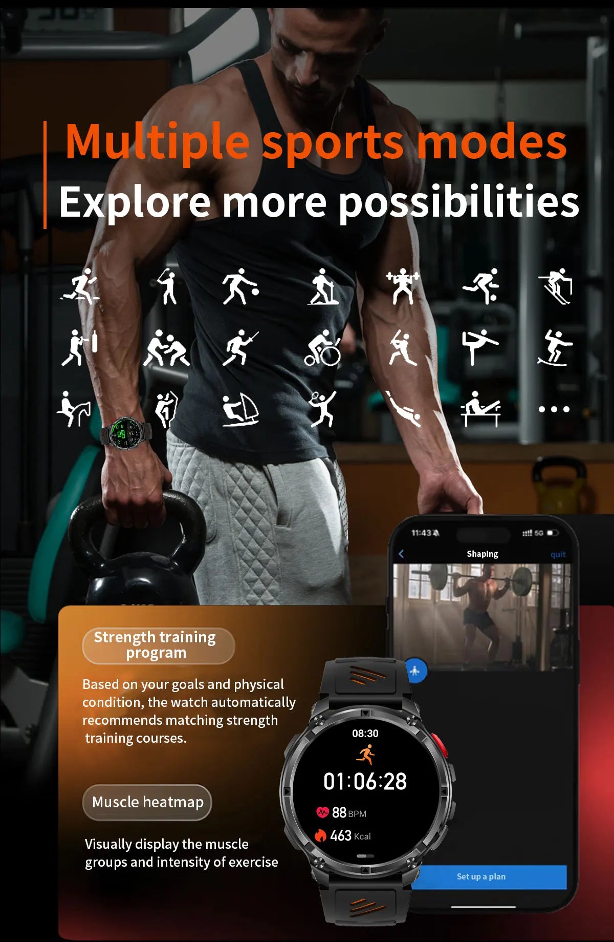 2026 New T-Rex3 Pro 1100mAh Battery Smart Watch GPS path 5ATM Waterproof Sports Run tracker Outdoors Compass Military Smartwatch NovaCart