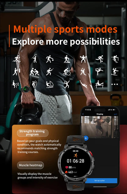 2026 New T-Rex3 Pro 1100mAh Battery Smart Watch GPS path 5ATM Waterproof Sports Run tracker Outdoors Compass Military Smartwatch NovaCart