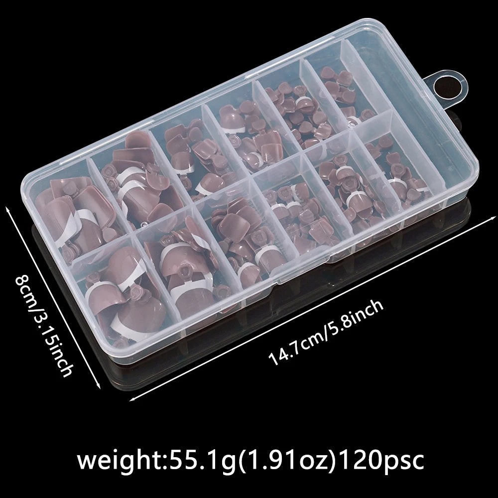 120pcs/Box French Tip Press-On Toenails Pink Color System Square Shape Foot Nails Short Length Glossy Finish False Toe Nails Set NovaCart