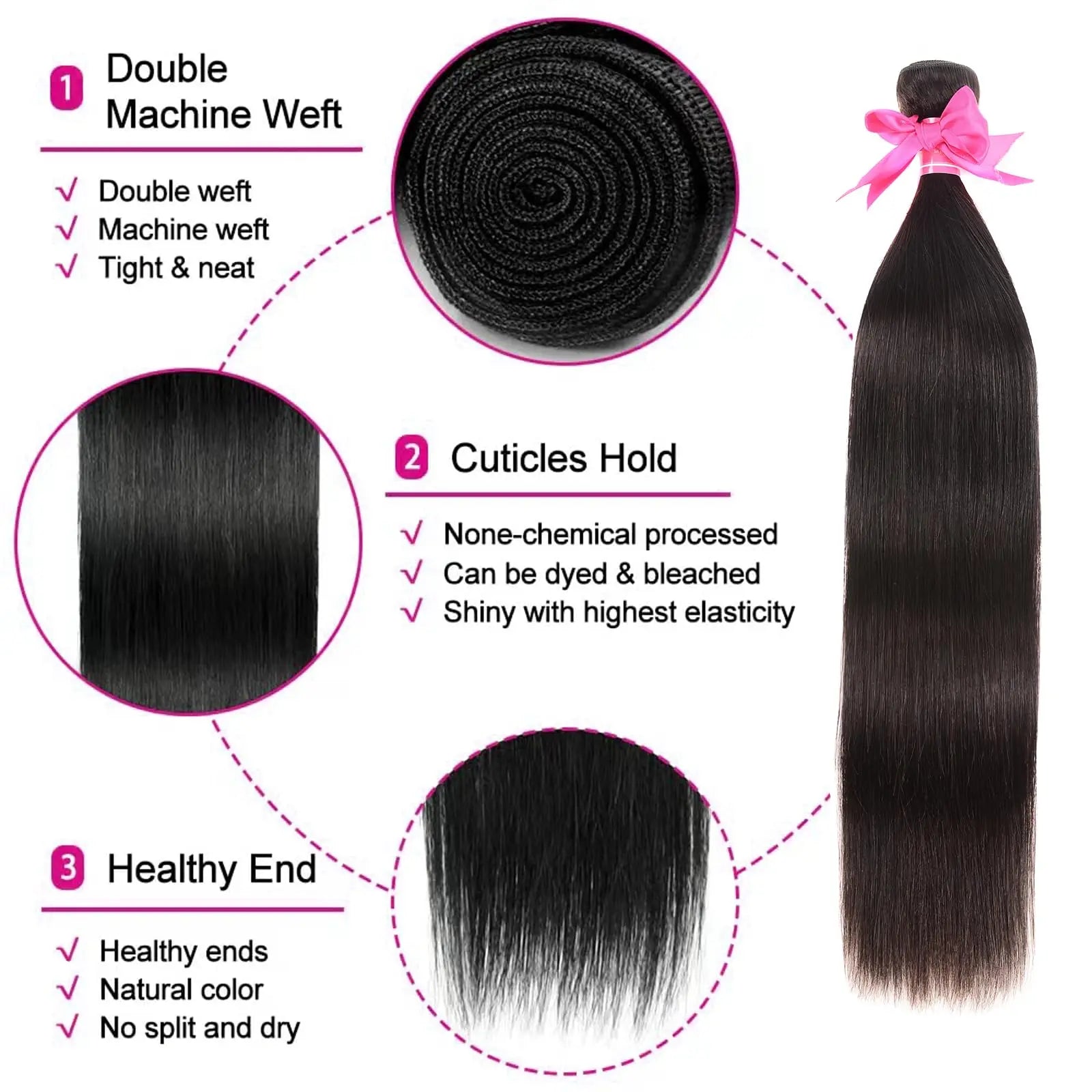 Straight Bundles Human Hair 12A Human Hair 4 Bundles Straight Hair 20 22 24 26 Inch Brazilian Virgin Deal Human Hair Extensions NovaCart