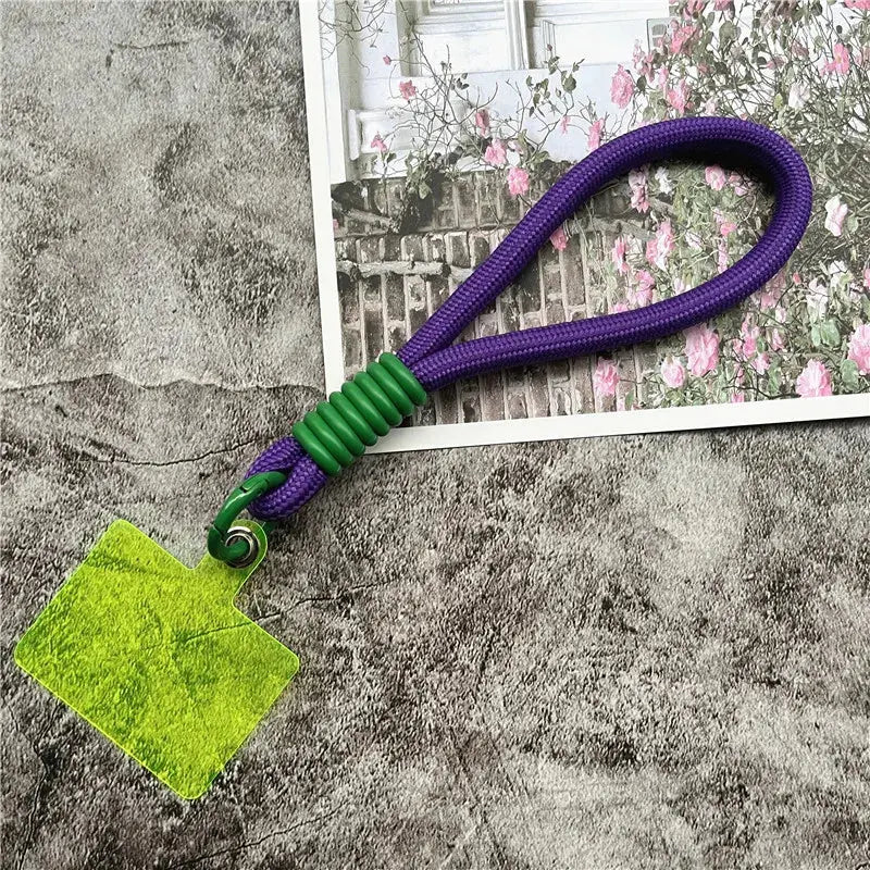 Wrist Strap for Phone Contrasting Colors Lanyard Keys Metal Keyring Accessories With Patch Cellphone Charm Luxury Hand Strap NovaCart