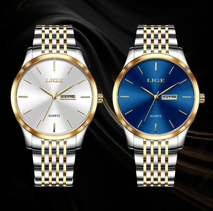 2025 LIGE Men Business Watches Top Brand Luxury Man Wristwatch Waterproof Luminous Date Week Quartz Men's Watch High Quality+Box NovaCart