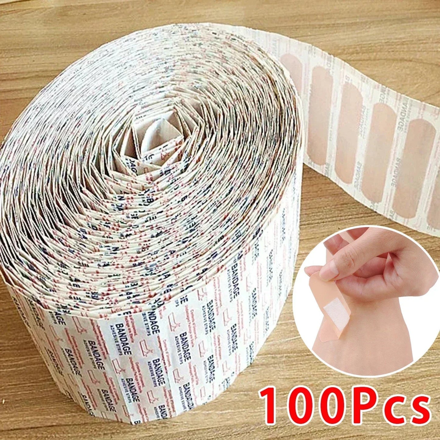 50/100Pcs Waterproof Breathable Cushion Adhesive Plaster Wound Hemostasis Sticker Band First Aid  Medical Gauze Pi-Mart