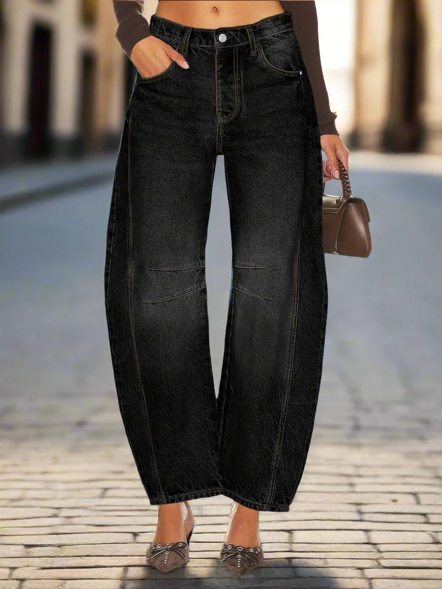 Women’s Elastic Waist High Waisted Jeans FitiqueFit