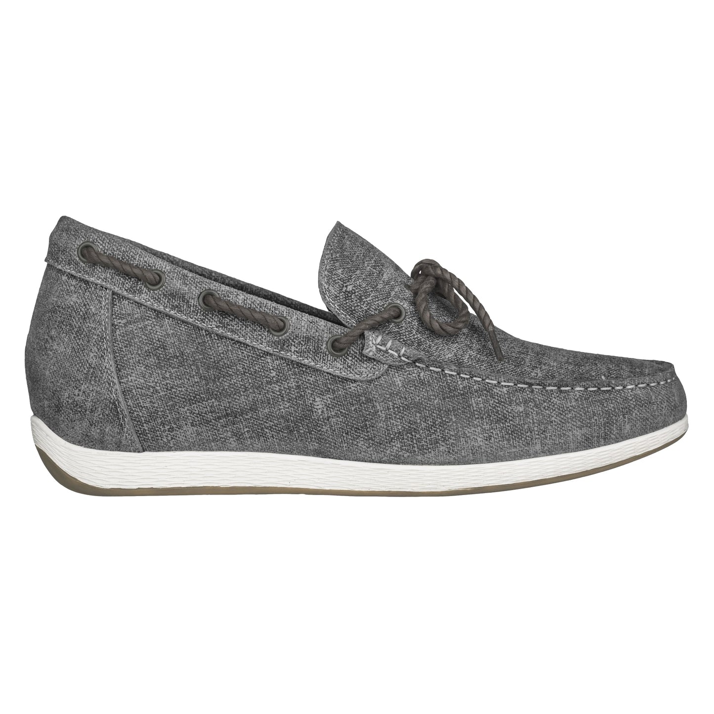CALTO Denim Grey Boat Shoes - 2.4 Inches - S1101 Tallmenshoes.com