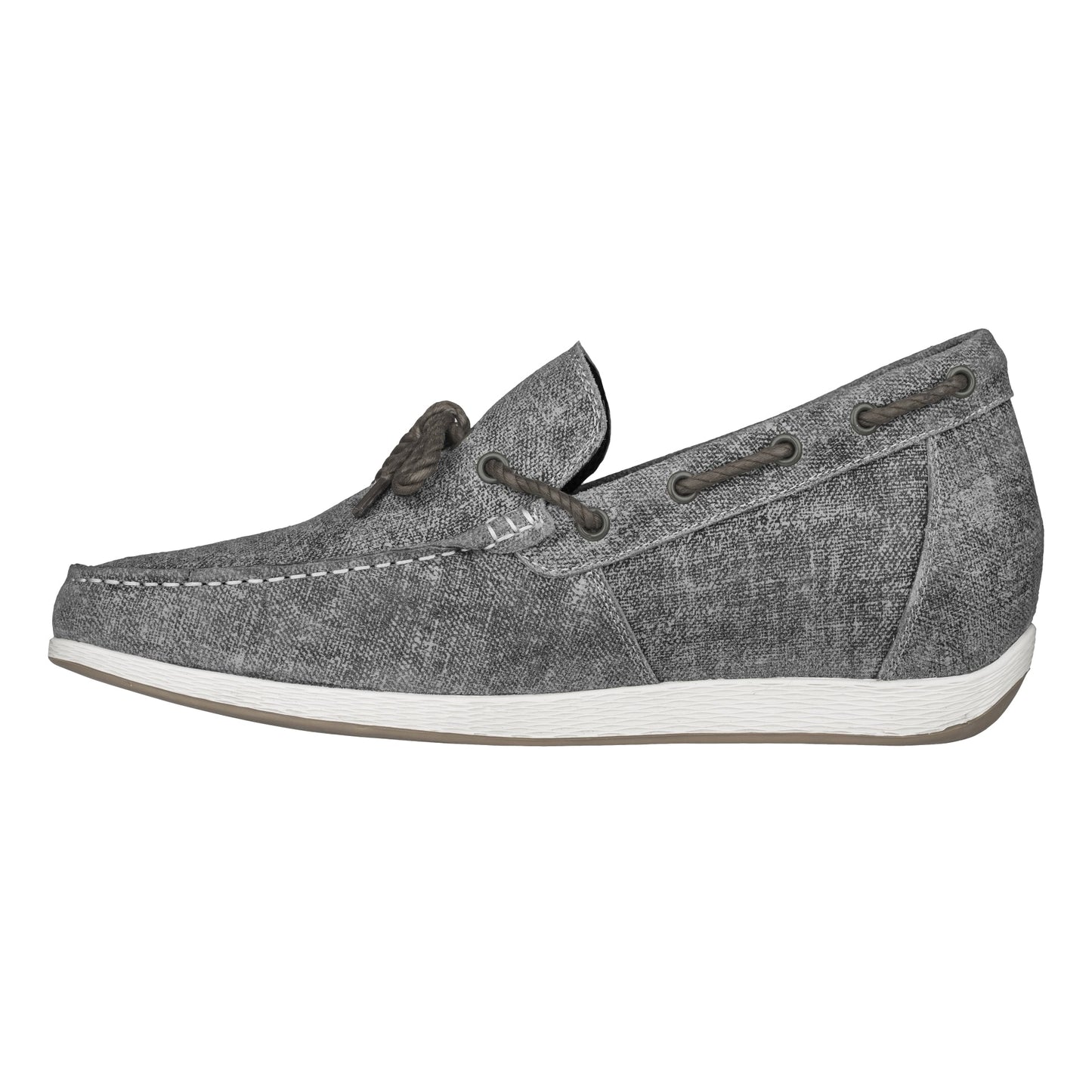 CALTO Denim Grey Boat Shoes - 2.4 Inches - S1101 Tallmenshoes.com