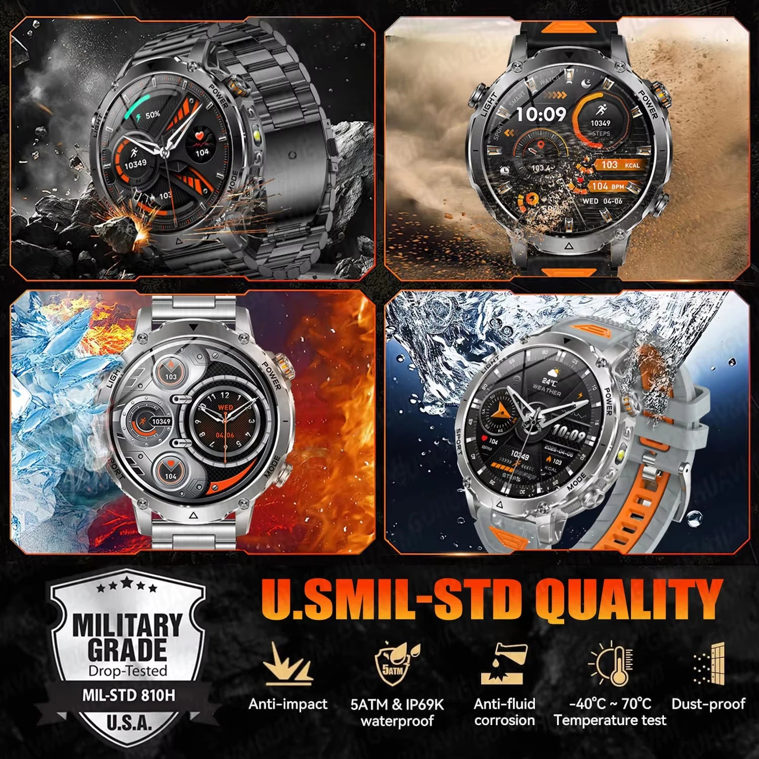 2026 New GPS Smart Watch For Men 1400mAh Battery Outdoor Sports Compass Watches Bluetooth Call IP68 Waterproof Smartwatch gift NovaCart
