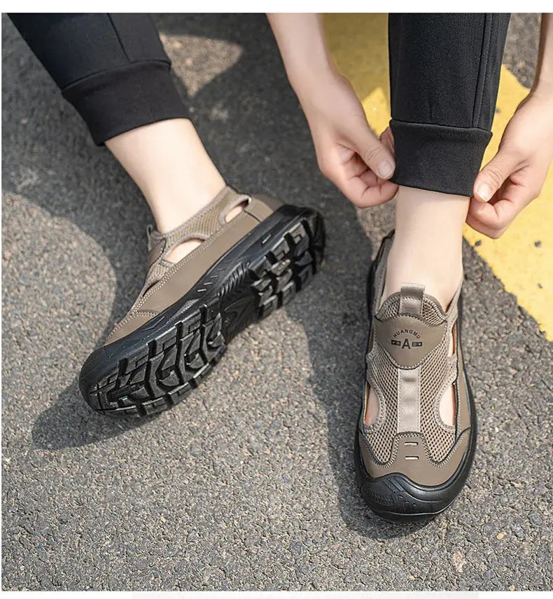 2025 Summer Men's Sandals New Hollow Breathable Beach Shoes Ultra Light Anti Slip Summer Casual Shoes Walking Shoes NovaCart