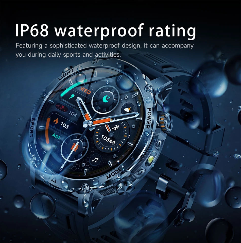 2026 New GPS Smart Watch For Men 1400mAh Battery Outdoor Sports Compass Watches Bluetooth Call IP68 Waterproof Smartwatch gift NovaCart
