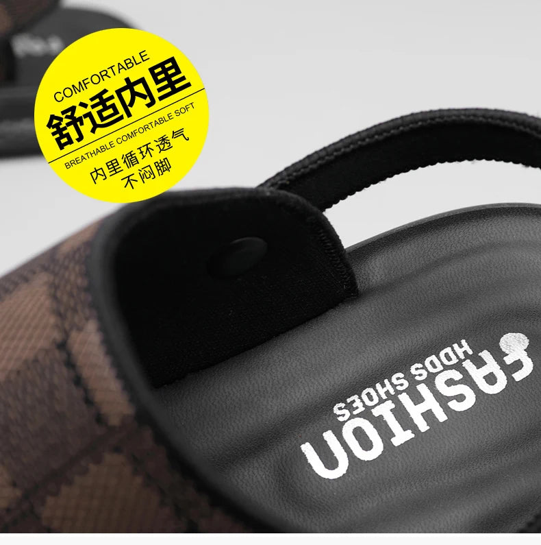 Men's high quality casual sandals summer outdoor waterproof anti slip soft sole comfort beach shoes fashion Lazy Driving slipper