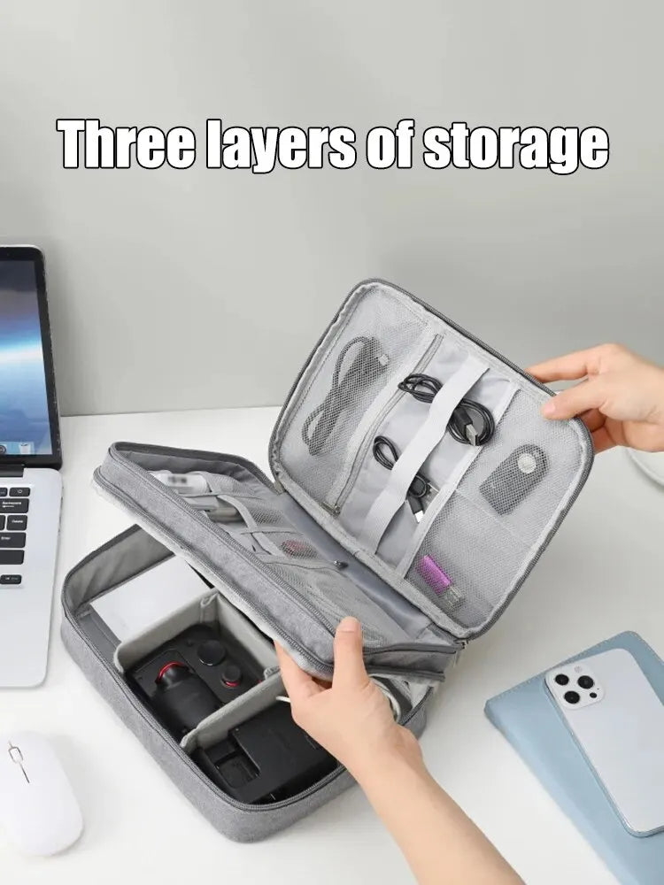 Multifunctional Digital Bag Data Cable Headphones Hard Drive Power Supply Digital Handbag Electronic Accessory Storage Bag Pi-Mart