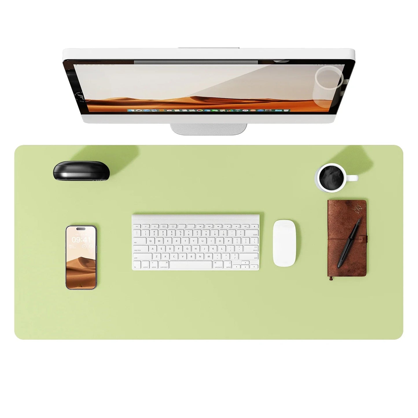 Large Mouse Pad,Office Desk Mat, Leather Desk Pad Protector, Non-Slip PU Leather Desk Blotter, Laptop Desk Pad Pi-Mart