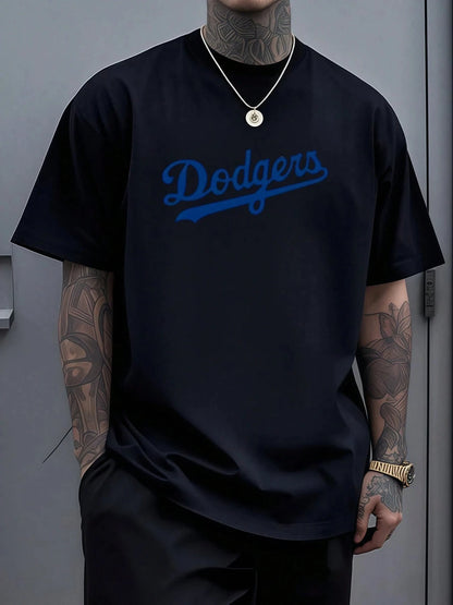 Mens Bold Dodgers Script Emblem In Deep Blue Celebrating Timeless Baseball Heritage And Team Pride  For Men  t shirt men NovaCart