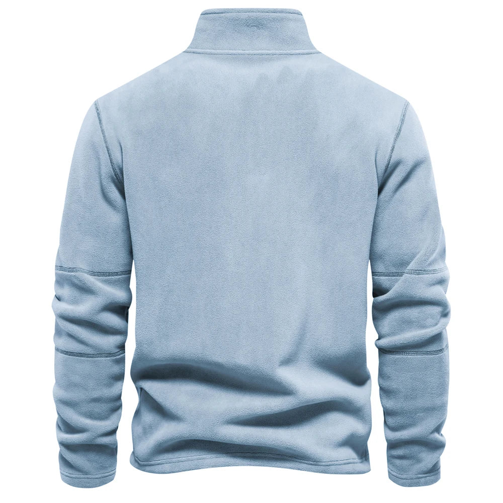 AIOPESON Brand Quality Thicken Warm Fleece Jacket for Men Zipper Neck Pullover Men's Sweatshirt Soft Shell Mens Jacket NovaCart