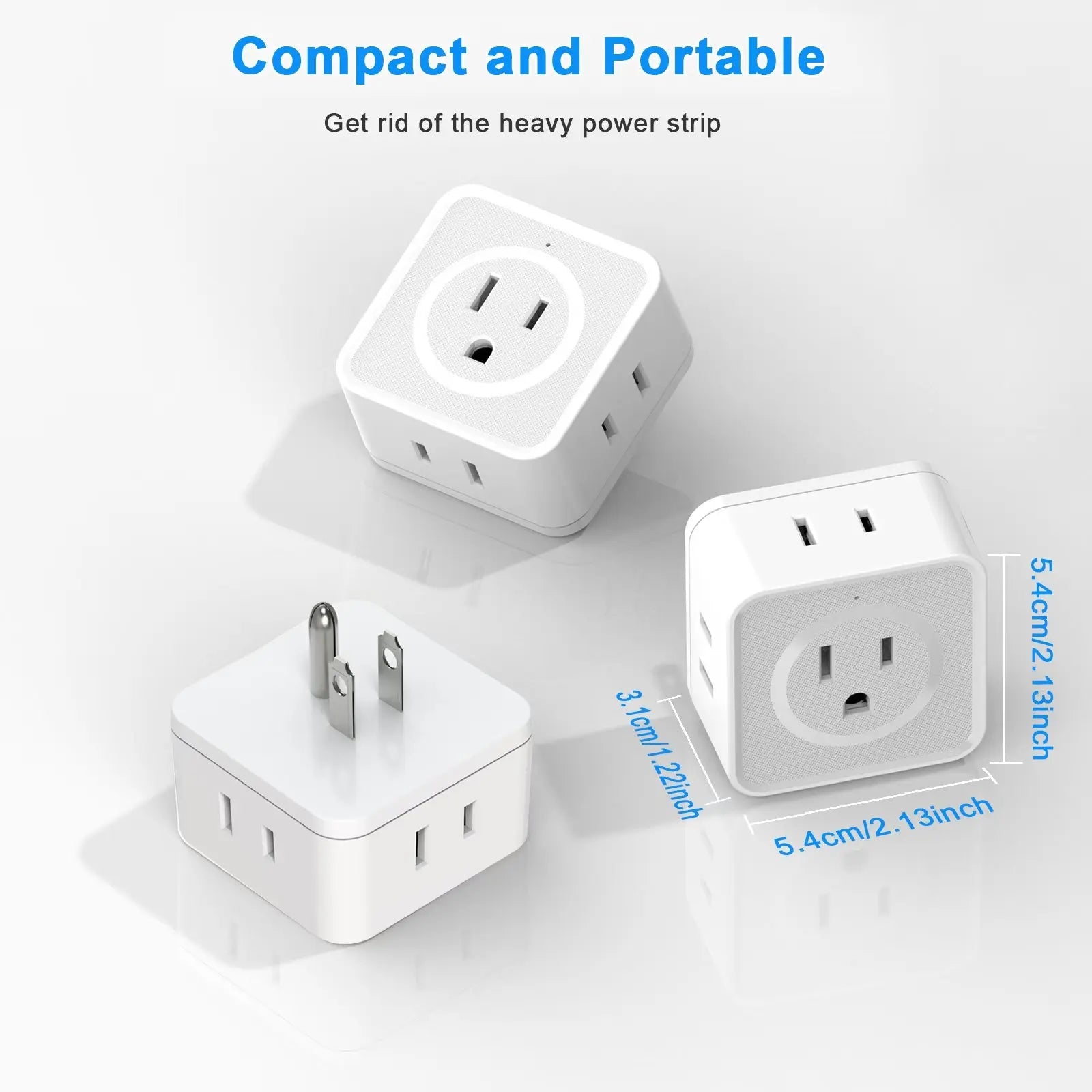 5 Way Multi Plug Outlet Extender, Wall Outlet Expander, Small Electrical Outlet Splitter for Travel, Home, Office, Dorm Pi-Mart
