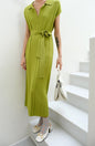 Knitted Dress Short Sleeve Loose Lace-up Female Straight Dress vestidos