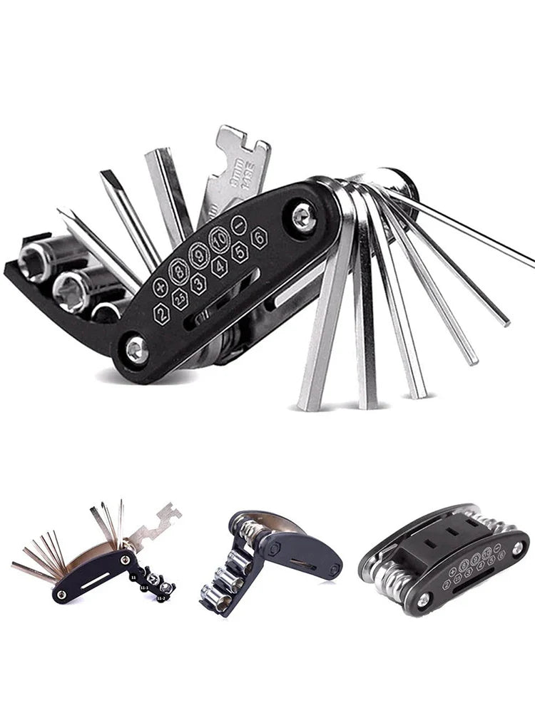 16 in 1 Portable Bicycle Repair Tools Kit Hex Wrench Nut Tire Screwdriver Motorcycle Bicycle Repair Tools Pi-Mart