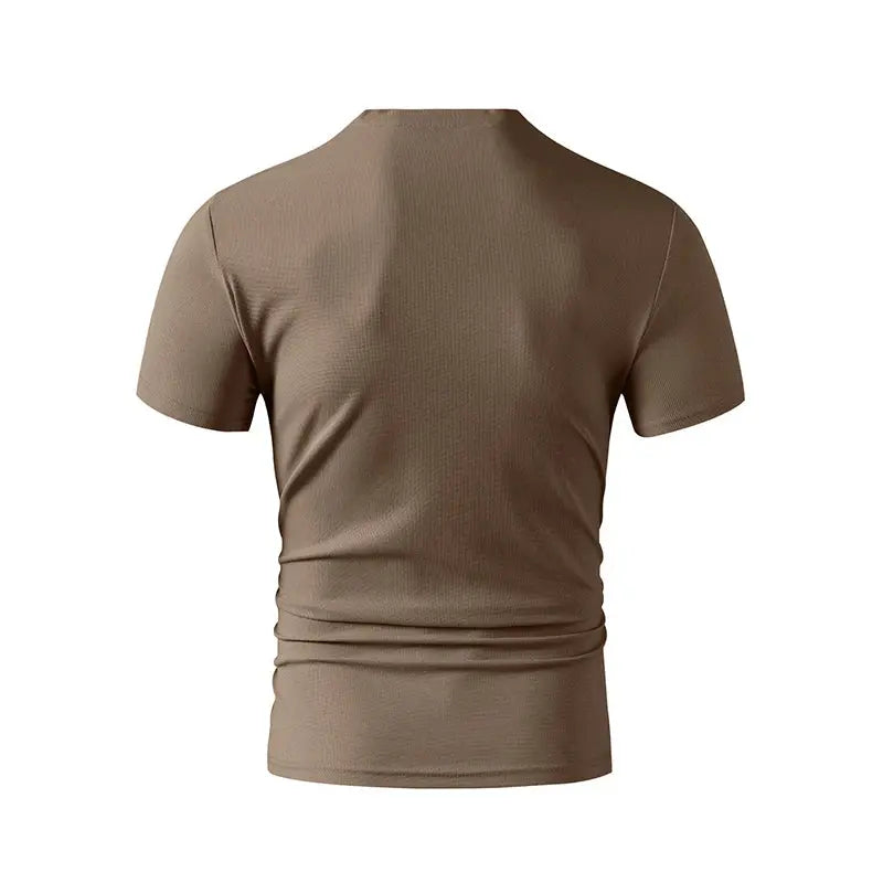 2025 New Men's Casual Fashion Simple V-neck Short Sleeved T-shirt Summer Comfortable Breathable Versatile Top NovaCart