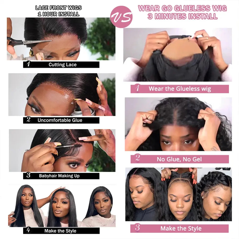 40 50 Inch HD 13x6 Deep Wave Lace Frontal Wigs Brazilian 13x4 Water Wave Curly Lace Front Human Hair Wigs For Women 300 Density NovaCart