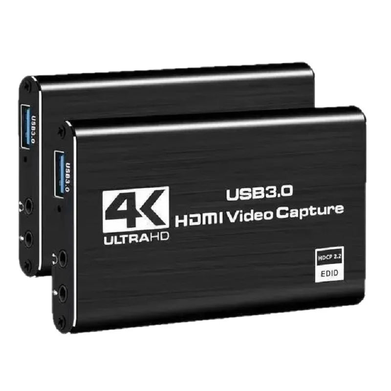 4K USB 3.0 Video Capture Card, HDMI-compatible HDTV Recorder Grabber for Game Recording, PC, Game Audio & Mic Pi-Mart
