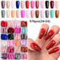 576pcs Short Round Square Fake Nails Glossy 24 Solid Colors Press on Nails Full Cover Artificial  Fingernail False Nail Tips #XS NovaCart