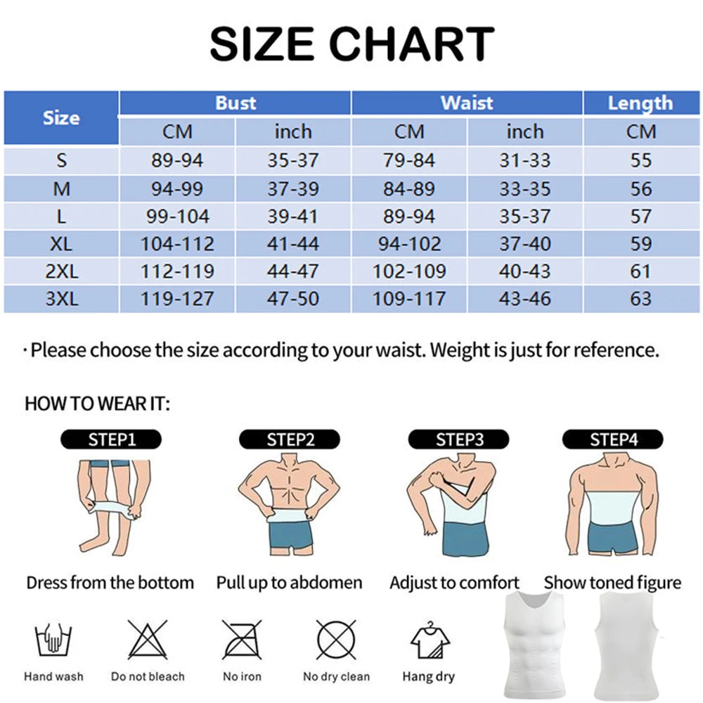 Men's Body Shaper Slimming Shirt V Neck Tummy Vest Compression Base Layer Slim Muscle Tank Top Shapewear NovaCart
