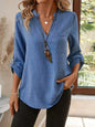 Elegant Casual V-neck Loose Sleeve Blouses