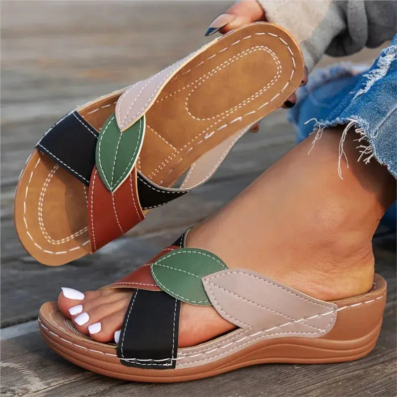 Fashion Summer Woman Sandals Shoes Wedge Shoes Woman Retro Slip On Women's Sandals Elegant Footwear Sandalias Mujer Female NovaCart