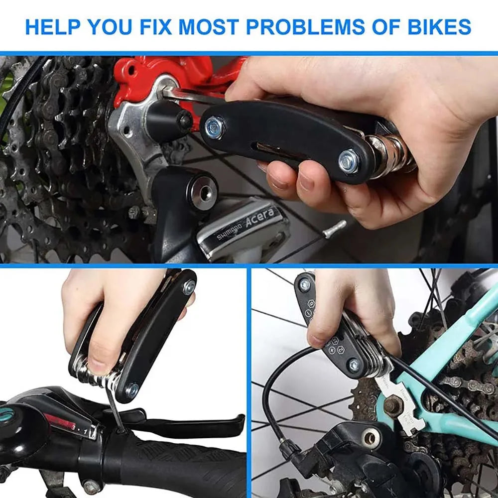16 in 1 Portable Bicycle Repair Tools Kit Hex Wrench Nut Tire Screwdriver Motorcycle Bicycle Repair Tools Pi-Mart