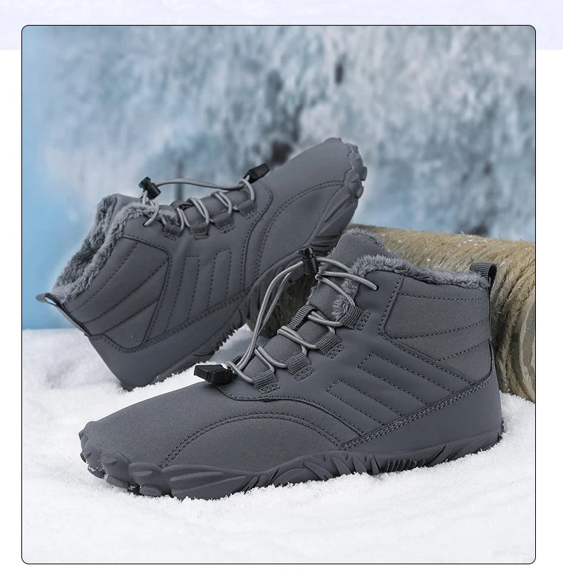 Snow Boots Men Winter Shoes Barefoot Ankle Boots 36-46 Couple Snow Shoes Outdoor Hiking Shoes Fur Warm Plush Boots NovaCart