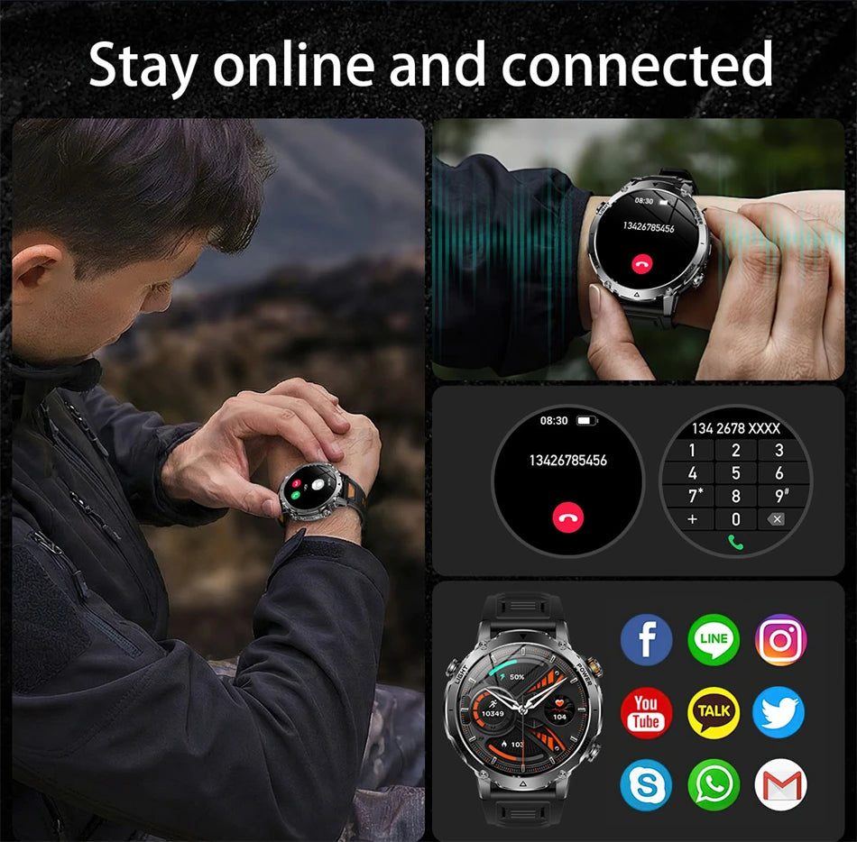 Men Watchs Sports Bracelets IP68 Altimeter Compass Swim track GPS Run RIDE Outdoor Smart Watch Sports GPS Professional New 2026 NovaCart
