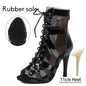 Women Latin Dance Shoes Black Boots High-Top High Heels Salsa Sandals Mesh Tango Boots Ladies Woman Party Ballroom Dance Shoes NovaCart