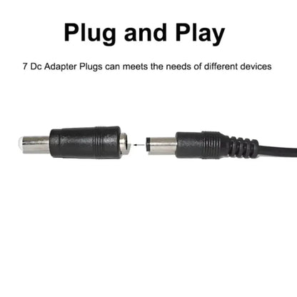 Universal Power Cable USB to DC 5.5 * 2.1mm Jack 5V Charging Cord with 8 Selectable Connector Tips for CCTV Cameras TV Box Pi-Mart