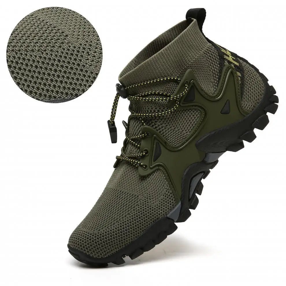 Shoes for Men Walking  2023 Summer New High Top Boots Breathable Mesh Mountaineering Outdoor Comfortable Leisure Travel Sneakers NovaCart