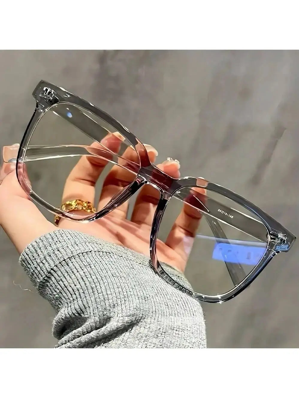 3 pairs of universal fashion glasses, square-framed glasses, fashionable campus style, clear black frame, back to school NovaCart
