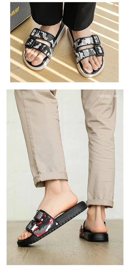 Summer beach slippers men's fashion comfortable breathable sandals ultra-light indoor and outdoor men's slippers plus size 46 47 NovaCart