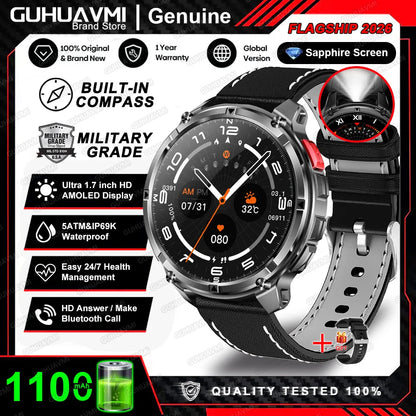 2026 New T-Rex3 Pro 1100mAh Battery Smart Watch GPS path 5ATM Waterproof Sports Run tracker Outdoors Compass Military Smartwatch NovaCart