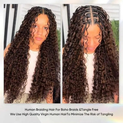 Human Hair Bulk For Braiding 2 Bundles Deep Wave Human Hair Extensions Human Braiding Hair For Boho Braids Water Wave Curly Hair NovaCart