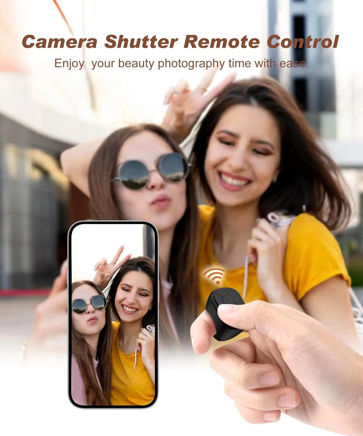 Tiktok Scrolling Ring Tiktok Remote Control Is Suitable for Iphone, iPad Bluetooth Page Turning Ring Roller, Both Camera Shutter, Short Video and Music Remote Control Function, Compatible with Ios and Android Phones Pi-Mart