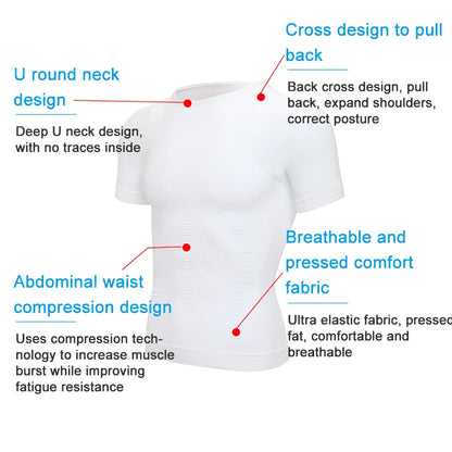 Mens Compression Shirt Undershirt Slimming Tank Top Workout Vest Abs Abdomen Slim Body Shaper NovaCart