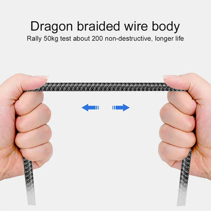 Nylon Data Cable Fast Charger USB A to Type C Charging Cable For Huawei Samsung   Android phone TypeC Charging Device 1M 2M 3M Pi-Mart